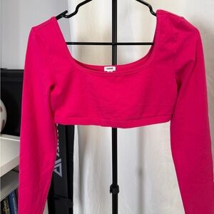 Garage Fuchsia Long Sleeve Crop Top